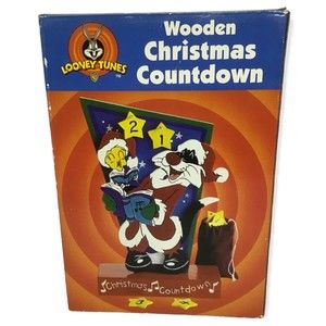 Looney Tunes Wooden Christmas Countdown Tweedy Sylvester 24 days Children Box